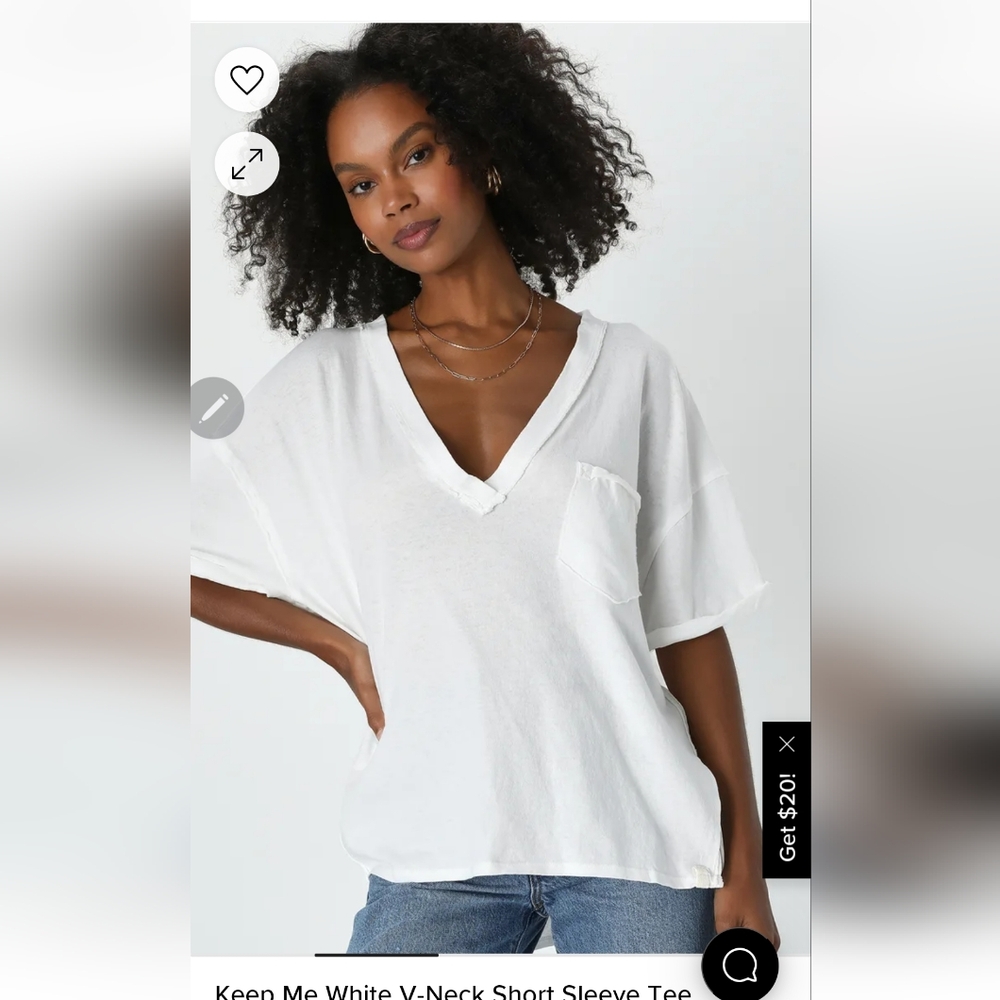 Free People Keep Me White Tee - Picture 3 of 15